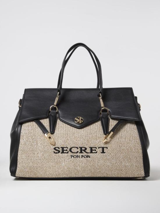 25SS 시크릿 폰 폰 토트백 QUINY STRAW LARGE Black