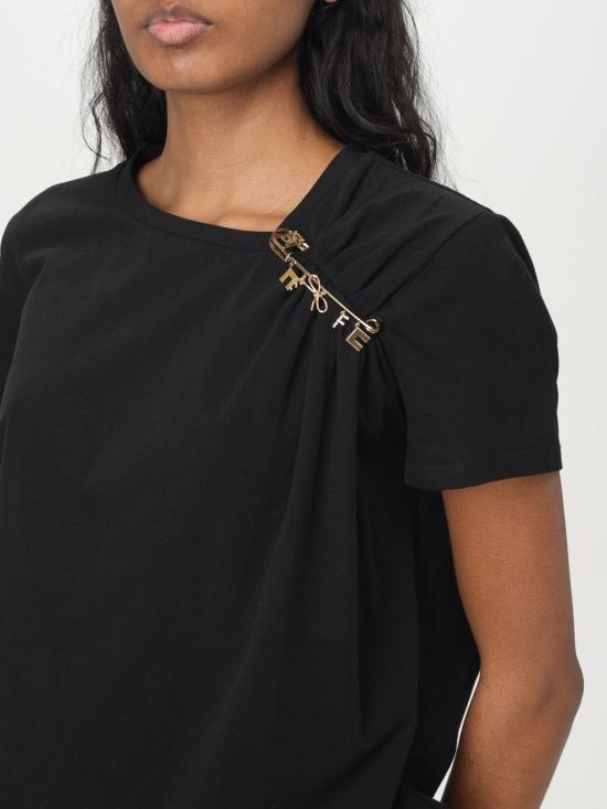 25FW 엘리자베타프랜치 반팔 티셔츠 MA028 110 Black - ELISABETTA FRANCHI