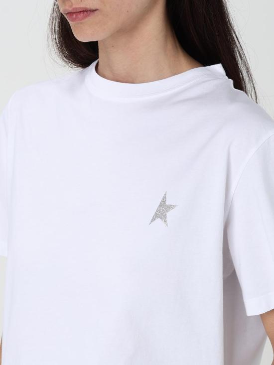 25SS 골든구스 반팔 티셔츠 GWP01220P00059480185 White - GOLDEN GOOSE