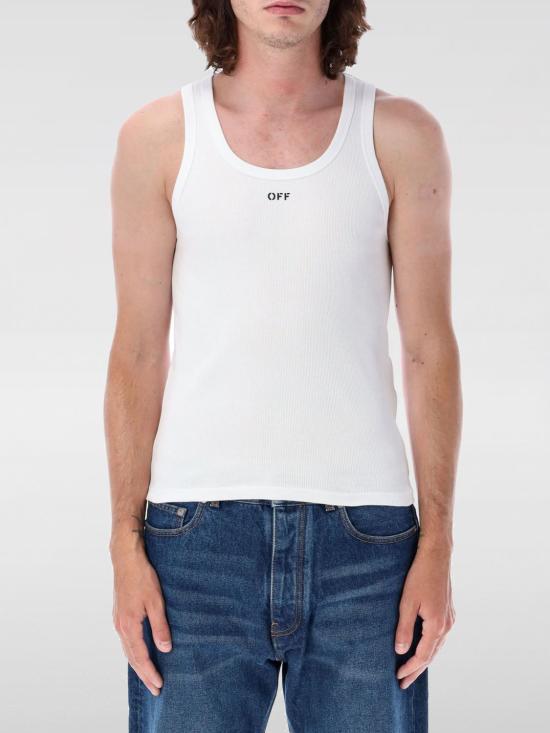 25SS 오프화이트 민소매 티셔츠 OMUY006C99JER001 0110 White