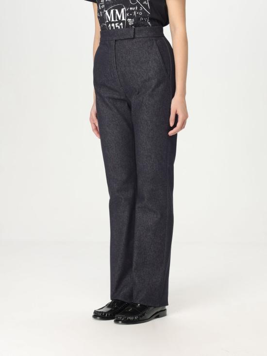 25FW 막스마라 스트레이트 팬츠 2511131013600 001 Blue - MAX MARA