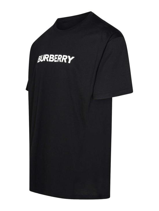  버버리 로고 프린트 코튼 오버사이즈 티셔츠 8084233 Black - BURBERRY