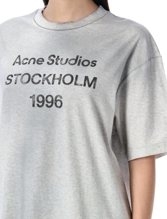25FW 아크네 스튜디오 반팔 티셔츠 CL020192HPALEGREYMELANGE DOM - ACNE STUDIOS