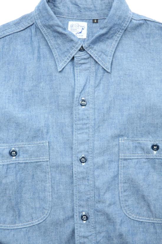  오어슬로우 반팔 셔츠 Or Slow Relax Fit Chambray 워크  Chambray - ORSLOW