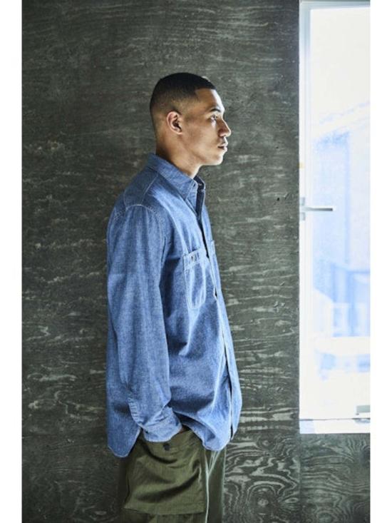  오어슬로우 반팔 셔츠 Or Slow Relax Fit Chambray 워크  Chambray - ORSLOW