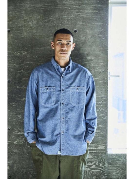  오어슬로우 반팔 셔츠 Or Slow Relax Fit Chambray 워크  Chambray