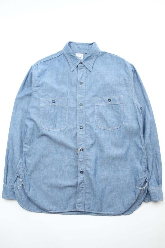  오어슬로우 반팔 셔츠 Or Slow Relax Fit Chambray 워크  Chambray