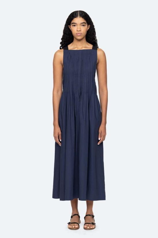  씨뉴욕 롱 원피스 Sea Ny Adele 드레스 네이비