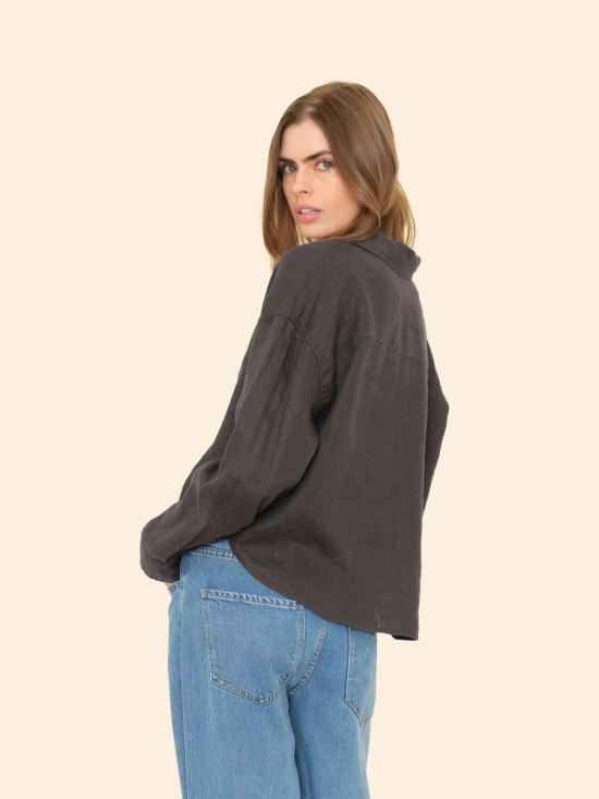  시레나 셔츠 브리탄 셔츠 블랙 쿼츠 - XIRENA