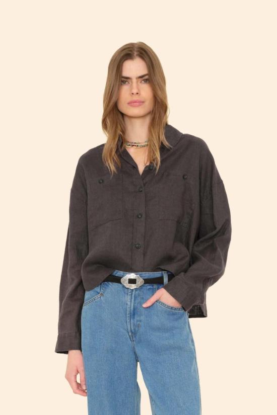  시레나 셔츠 브리탄 셔츠 블랙 쿼츠