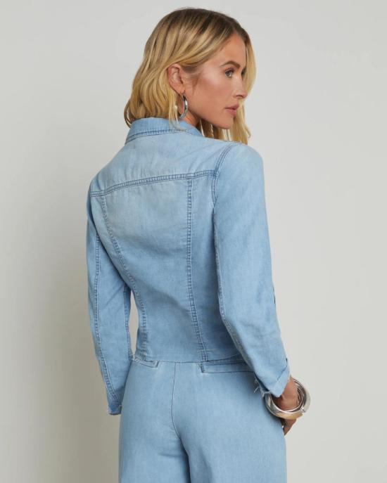  라장스 데님 자켓 L'agence Janelle 슬림 로우 재킷 - L'AGENCE