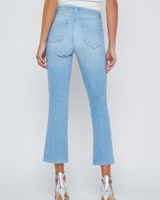  라장스 데님 팬츠 L'agence Tati 하이라이즈 크롭 마이크로 부츠 에섹스 - L'AGENCE