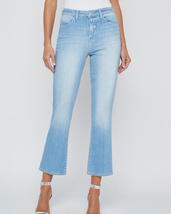  라장스 데님 팬츠 L'agence Tati 하이라이즈 크롭 마이크로 부츠 에섹스 - L'AGENCE