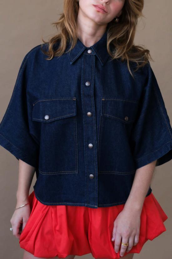  에이골디 반팔 티셔츠 아골드 타론 셔츠 다크 인디고 린스