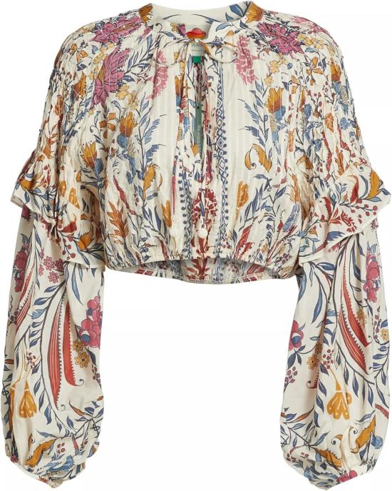  팜 리오 블라우스 롱슬리브  로맨틱 라이트니스 크림 - FARM RIO