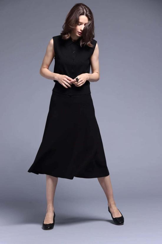  미니 로즈 롱 스커트 핏앤플레어