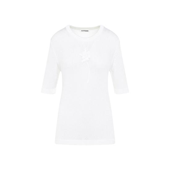 25SS 질샌더 반팔 티셔츠 J03GC0138 J18344 103 PIUMA WHITE