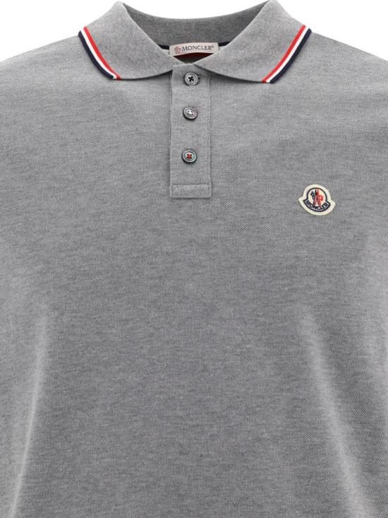  몽클레어 트리밍 코튼 피케 폴로 셔츠  8A7030084556984 GRAY DOM - MONCLER