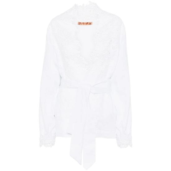 25SS 에르마노 설비노 블라우스 D464Q300NZR 10602 WHITE