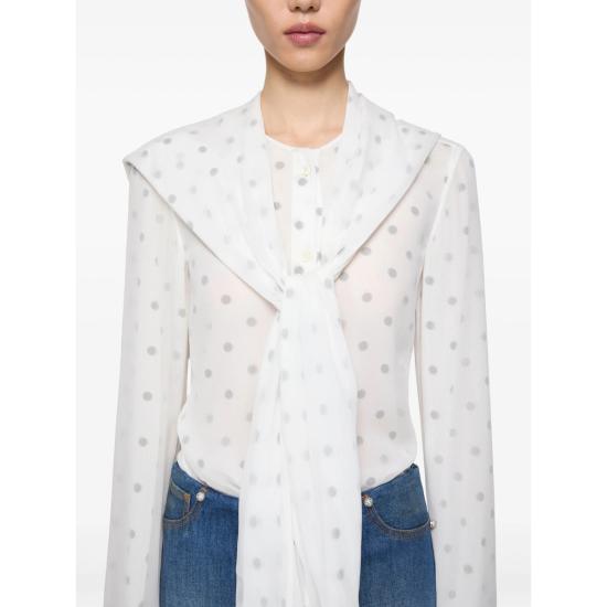 25SS 아크네 스튜디오 블라우스 AC0721 BK WH WHITE - ACNE STUDIOS