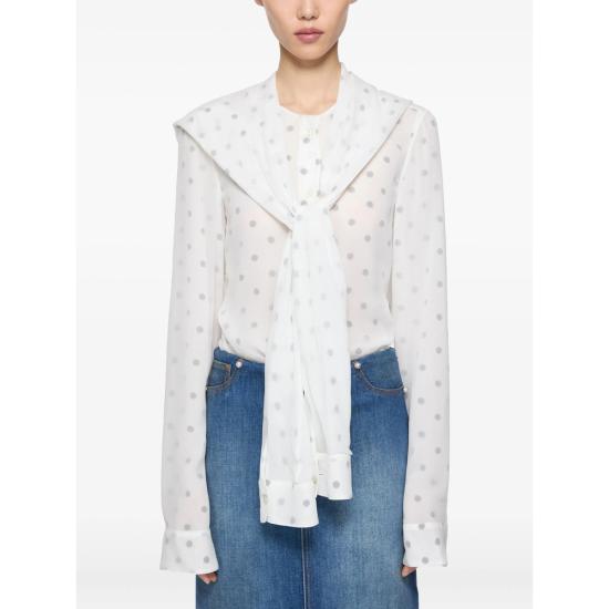 25SS 아크네 스튜디오 블라우스 AC0721 BK WH WHITE - ACNE STUDIOS