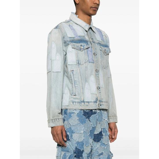 25SS 후 디싸이즈 워 데님 자켓 PATCHED ARCH D SKY BLUE - WHO DECIDES WAR