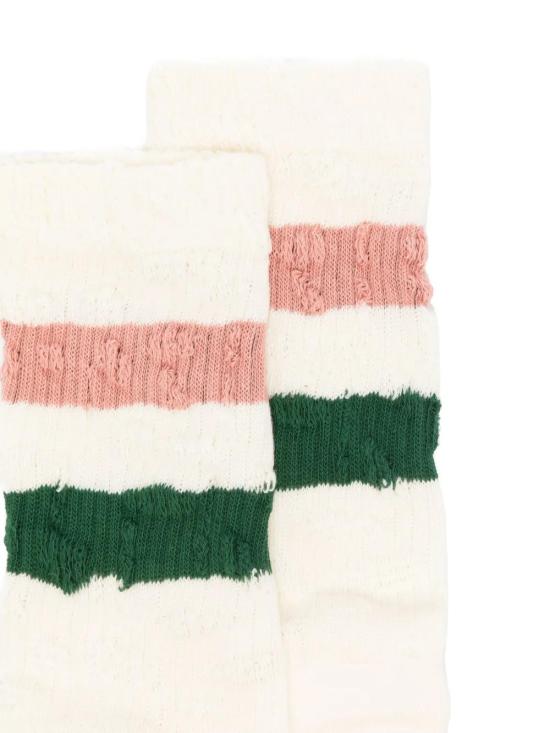 25SS 골든구스 양말 GUP00883P000488 82895 HERITAGE WHITE HUNTER GREEN SHADOW GRAY - GOLDEN GOOSE