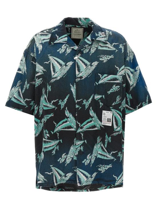 25SS 메종 미하라 야스히로 반팔 셔츠 J14SH187BLACK Blue