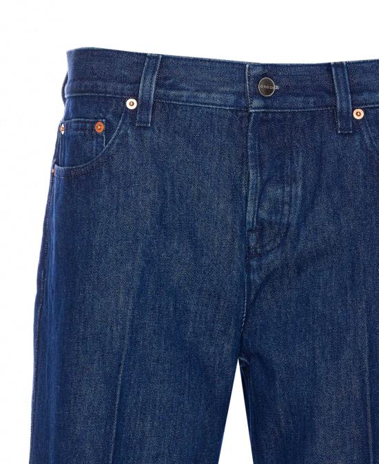 25SS 구찌 라벨 스트레이트 핏 데님 812233 XDC834100 Blue - GUCCI