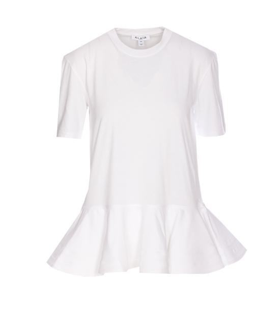 25SS 알라이아 반팔 티셔츠 AA9I0003J010A White