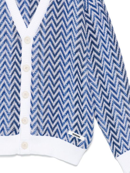 25SS [주니어] 미소니 가디건 MW9P10 X0003 620MC Blue - MISSONI