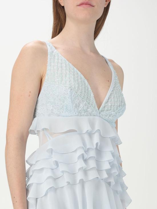 25FW 엘리자베타프랜치 롱 원피스 ABR42 A28 Gnawed Blue - ELISABETTA FRANCHI