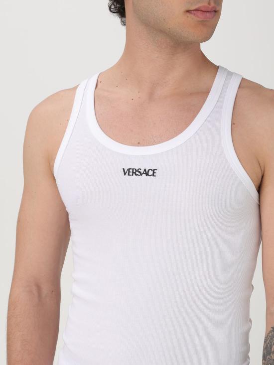 25FW 베르사체 민소매 티셔츠 10131251A09410 1W000 White - VERSACE