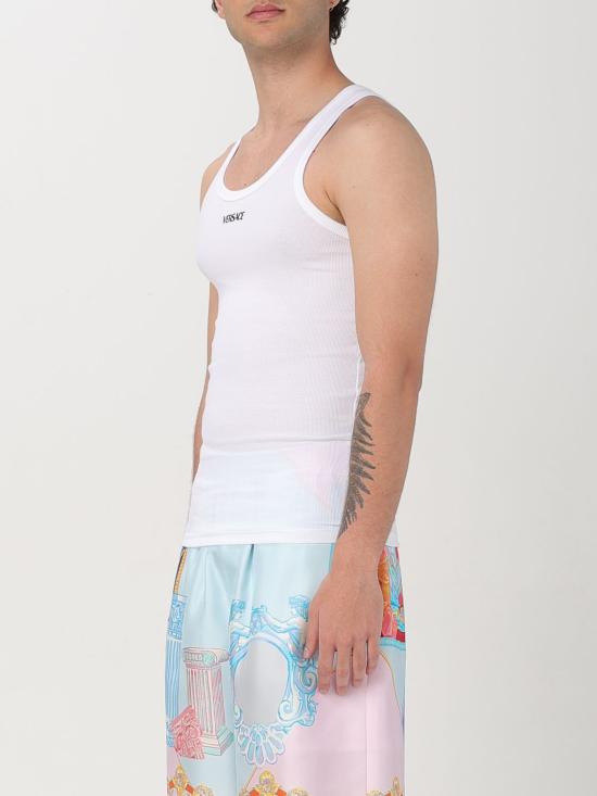 25FW 베르사체 민소매 티셔츠 10131251A09410 1W000 White - VERSACE