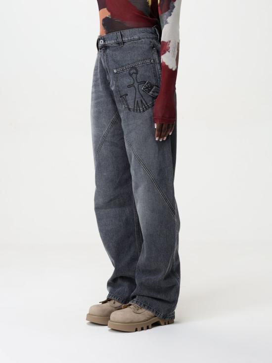 25FW JW앤더슨 트위스트 워크웨어 진 DT0102PG1745 929 Black - JW ANDERSON