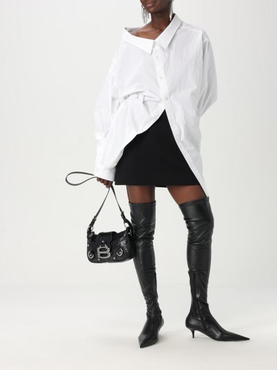 25FW 발렌시아가 숏 스커트 814084TPT24 1000 Black - BALENCIAGA