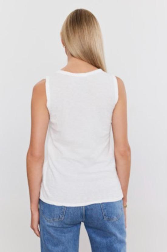  벨벳 반팔 티셔츠 타우루스 슬리브리스 탑 - VELVET