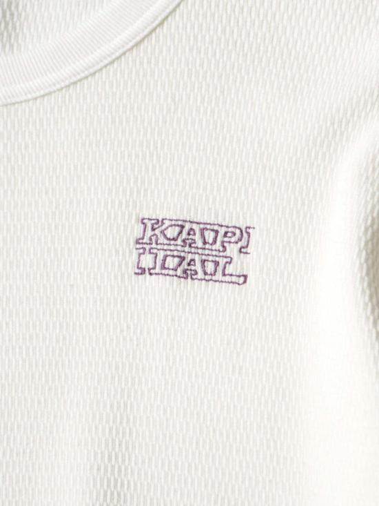  캐피탈 긴팔 티셔츠 카피탈 와플 저지 롱슬리브 티셔츠 화이트 - KAPITAL