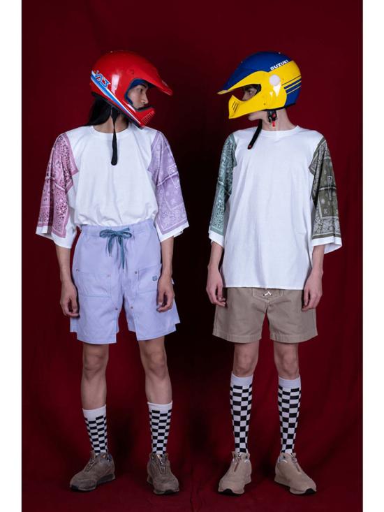  캐피탈 반팔 티셔츠 Kapital 18.5/ Jersey Bandanna Huge T (쿠키) 보라색 - KAPITAL