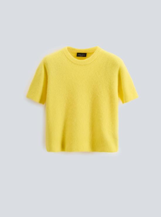  로베르토 콜리나 반팔 티셔츠 캐시미어/실크 티셔츠 옐로우 - ROBERTO COLLINA