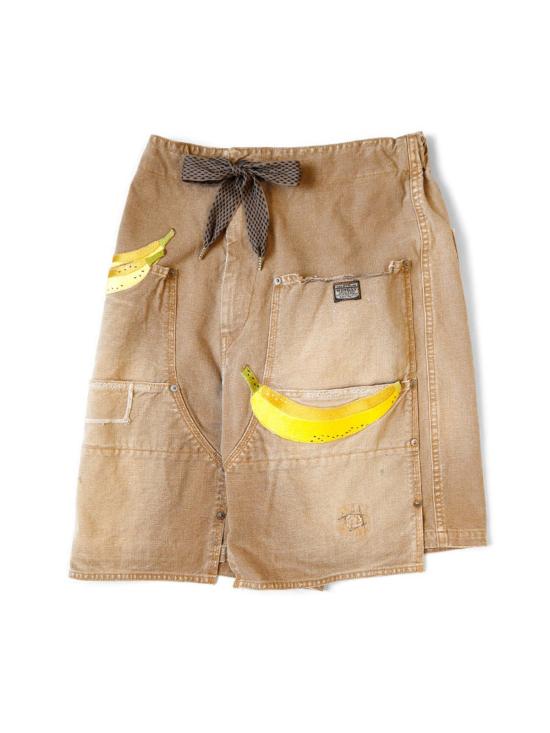 캐피탈 숏팬츠 Kapital Canvas W 니 이지 쇼츠 골드 - KAPITAL