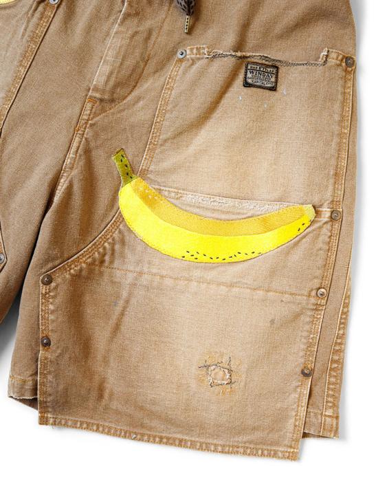  캐피탈 숏팬츠 Kapital Canvas W 니 이지 쇼츠 골드 - KAPITAL