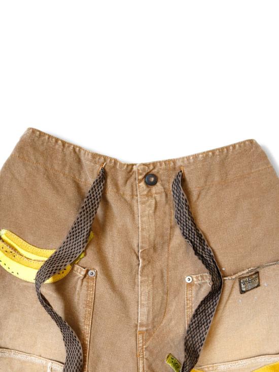  캐피탈 숏팬츠 Kapital Canvas W 니 이지 쇼츠 골드 - KAPITAL