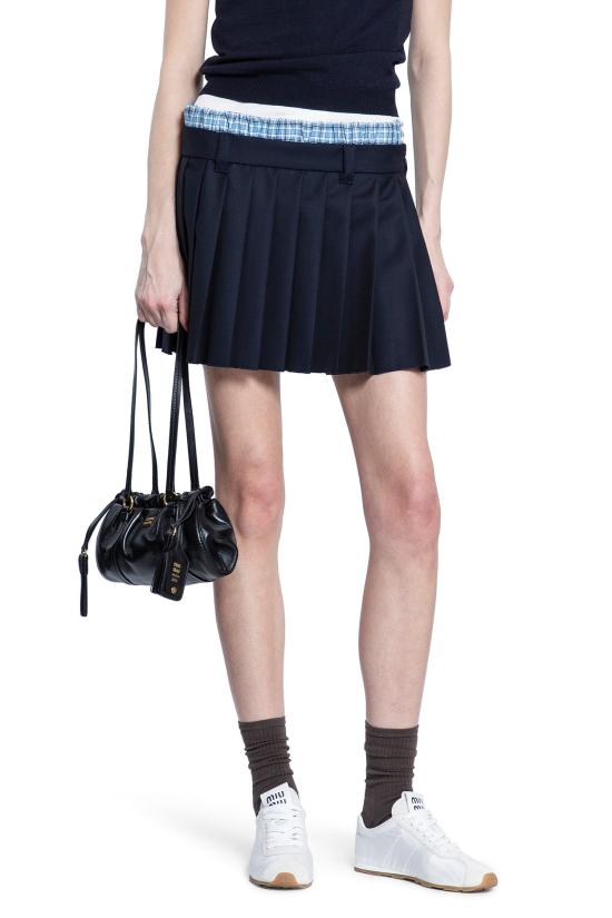  미우미우 숏 스커트 MG238811ADF0008 Blue - MIU MIU