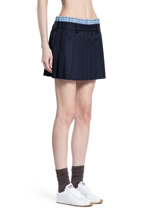  미우미우 숏 스커트 MG238811ADF0008 Blue - MIU MIU