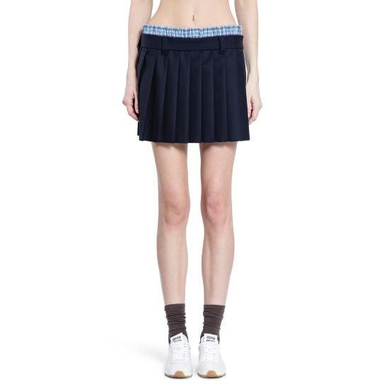  미우미우 숏 스커트 MG238811ADF0008 Blue