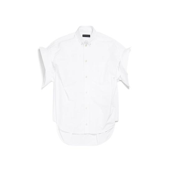 25SS 발렌시아가 셔츠 834033TNM60 9000 WHITE