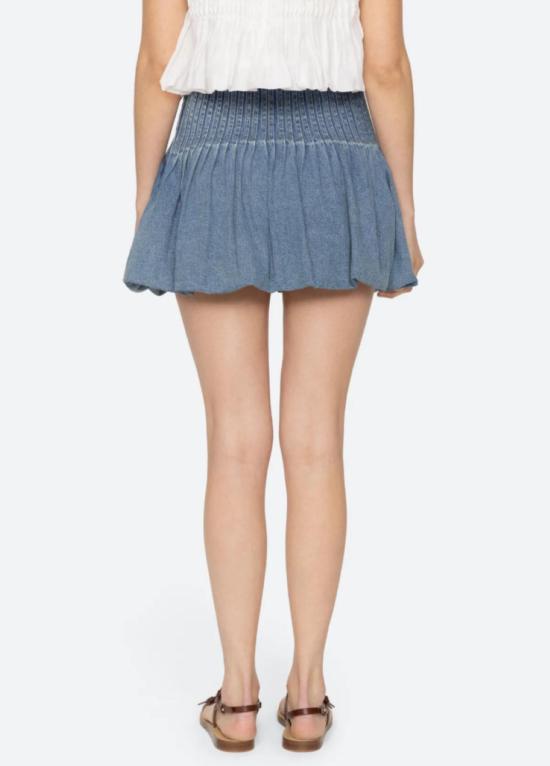  씨뉴욕 숏 스커트 씨뉴올리 버블 미니스커트 블루 - SEA NY