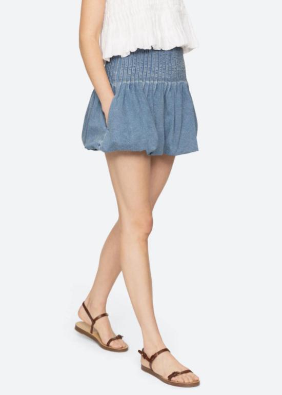  씨뉴욕 숏 스커트 씨뉴올리 버블 미니스커트 블루
