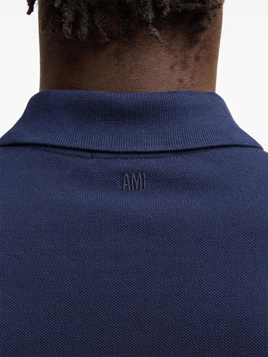 26SS 아미 스몰 하트 로고 폴로 티셔츠 BFUPL001760 430 BLEU NUIT - AMI